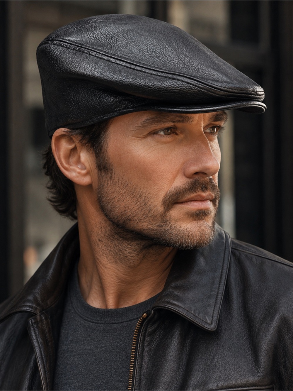 Ultrafino Seattle Newsboy Gatsby Roadmaster Leather Driver’s Cap Hat Large